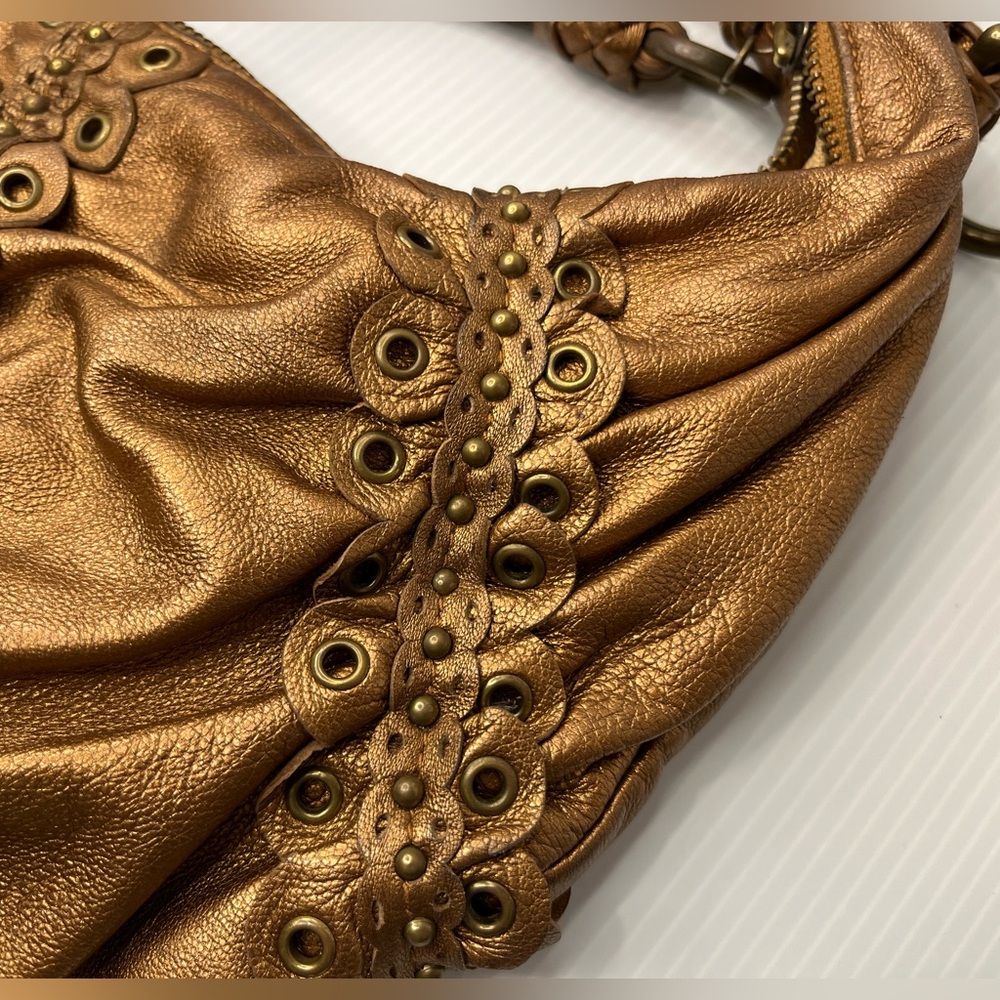 Vintage Isabella Fiore Genuine Soft Glove Leather Embellished Hand/Shoulder Bag - Picture 8 of 16